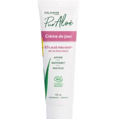 Crème de jour 67% Aloe vera Bio Pur Aloé - tube de 50 ml