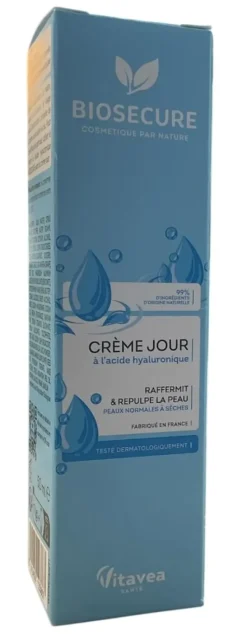 Crème de jour à l'acide hyaluronique Bio Secure - tube de 50ml