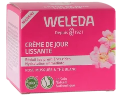 Crème de jour lissante rose musquée et thé blanc Weleda - pot de 40ml