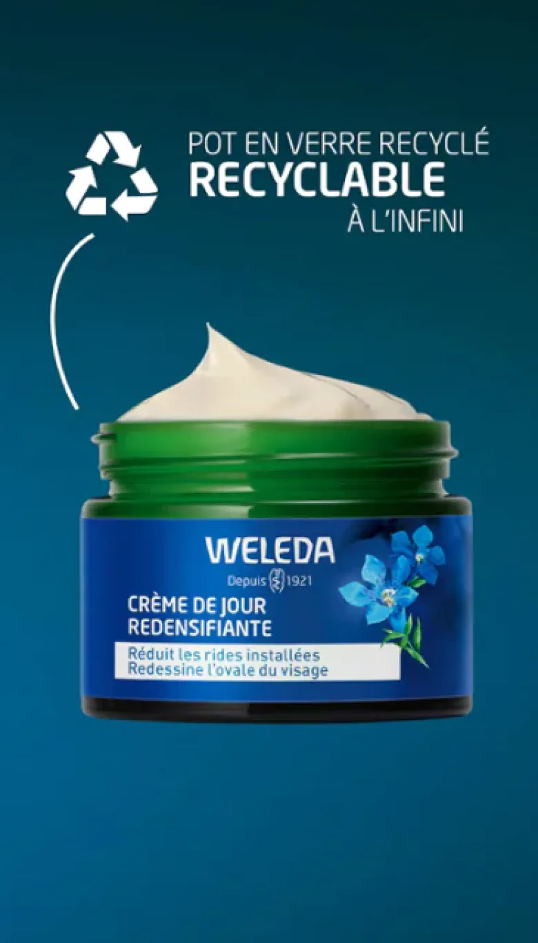 Crème de jour redensifiante Gentiane bleue & edelweiss Weleda - pot de 40 ml