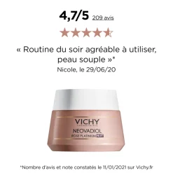 Crème de Nuit Neovadiol Rose Platinium peaux matures Vichy - Flacon de 50 ml