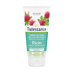 Crème de soin capillaire huile de ricin sans rinçage Natessance - tube de 100 ml