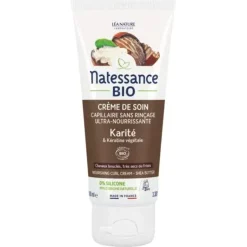 Crème de soin capillaire ultra-nourrissante karité bio Natessance - tube de 100ml