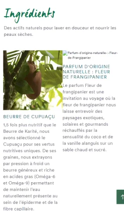 Crème douche nutritive au cupuaçu bio Fleur de Frangipanier Klorane - tube de 200 ml