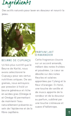 Crème douche nutritive au Cupuaçu bio Lait d'Amandier Klorane - tube de 200 ml