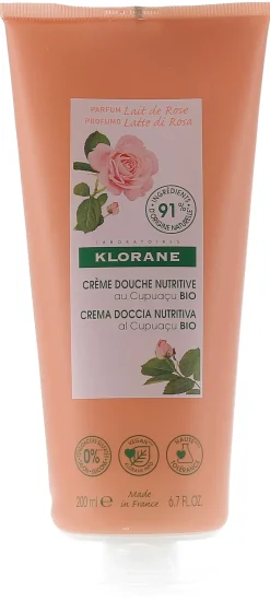 Crème douche nutritive au cupuaçu bio Lait de Rose Klorane - tube de 200 ml