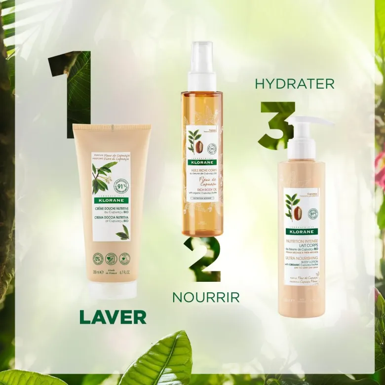Crème douche nutritive au cupuaçu bio Fleur de Cupuaçu Klorane - tube de 200 ml