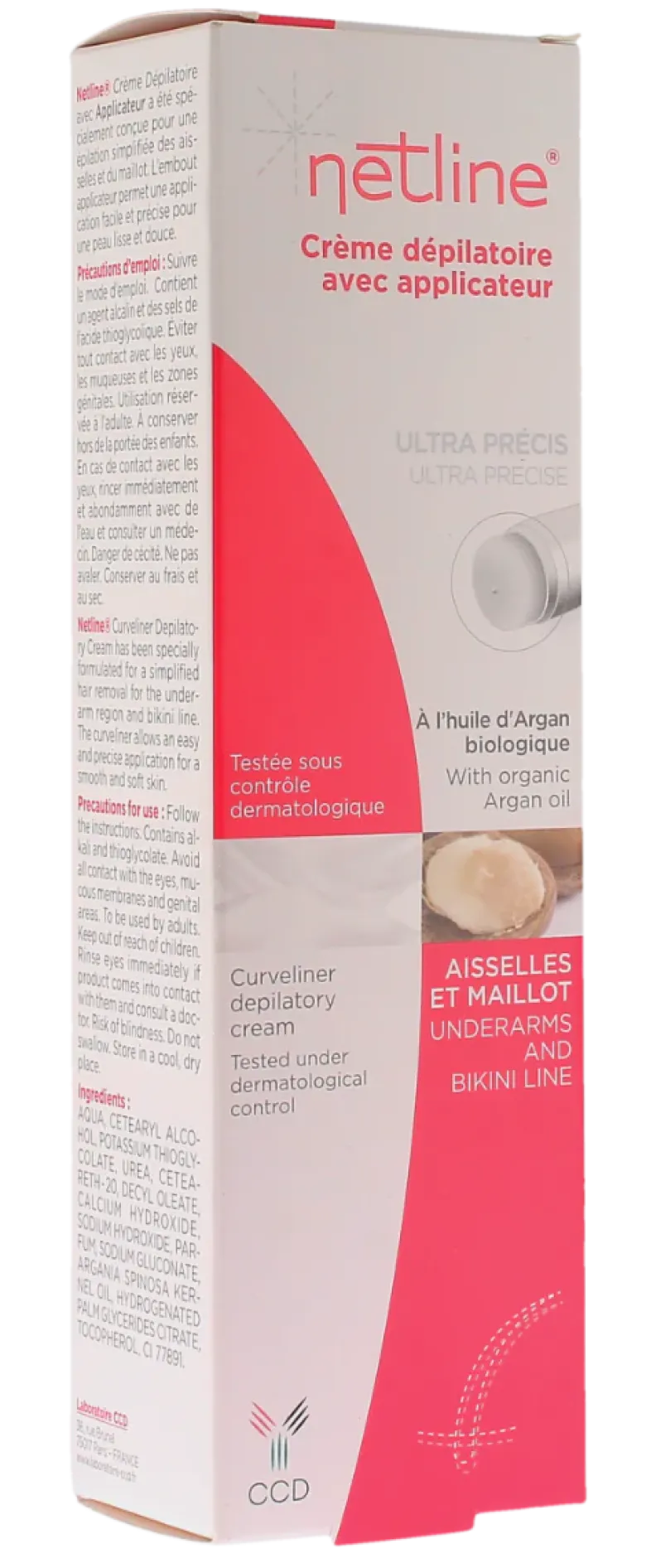 Crème dépilatoire avec applicateur Netline - tube de 100ml + 1 applicateur