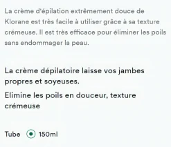 Crème dépilatoire à l'amande douce Klorane