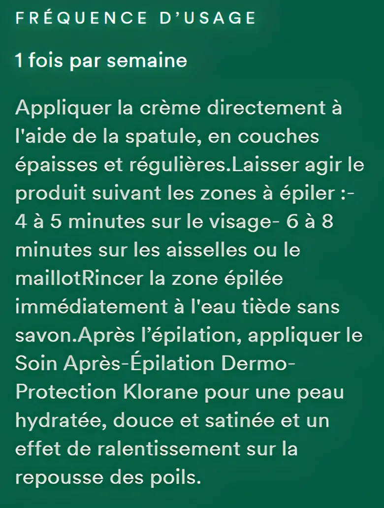 Crème dépilatoire à l'amande douce Klorane
