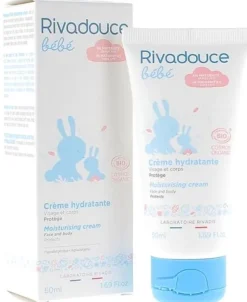 Crème hydratante bio visage et corps bébé Rivadouce - tube de 50 ml