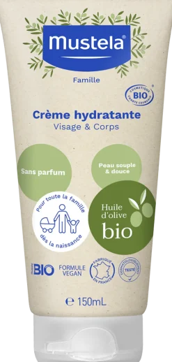 Crème hydratante sans parfum bio Mustela - tube de 150 ml