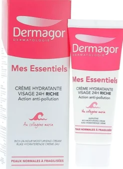 Crème hydratante visage Mes essentiels Riche anti-pollution Dermagor - tube de 40 ml