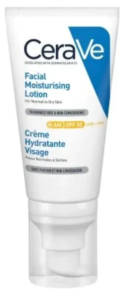 Crème hydratante visage SPF 50 CeraVe - tube de 52 ml
