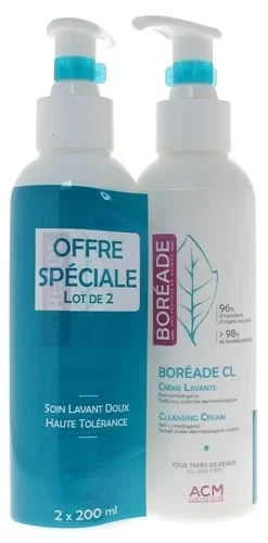 Crème lavante Boréade CL laboratoire ACM - lot de 2 flacons-pompe de 200ml