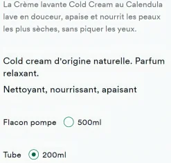 Crème lavante Cold Cream Klorane Bébé - tube de 200 ml