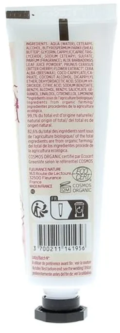 Crème mains fleur de cerisier bio Fleurance nature - tube de 30 ml
