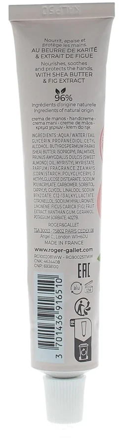 Crème mains Fleur de Figuier Roger & Gallet - tube de 30 ml