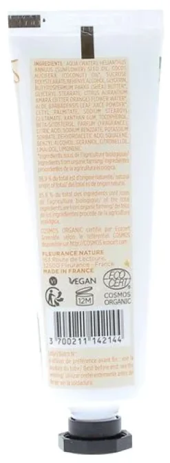 Crème mains fleur d'oranger bio Fleurance nature - tube de 30ml