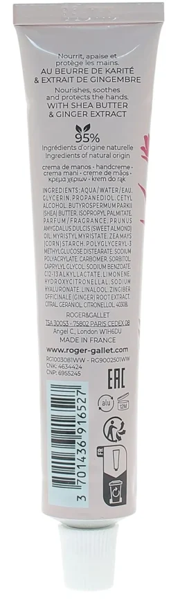 Crème mains Gingembre rouge Roger & Gallet - tube de 30 ml