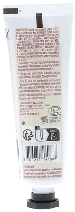 Crème mains lavande bio Fleurance nature - tube de 30 ml