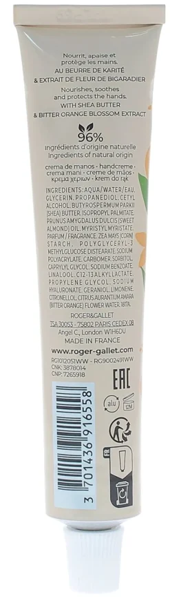 Crème mains Néroli Roger & Gallet - tube de 30 ml