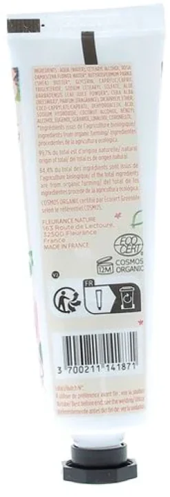 Crème mains rose bio Fleurance nature - tube de 30 ml