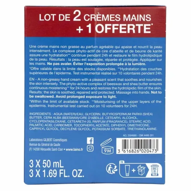 Crème mains sèches à abîmées Pro Intense Laino