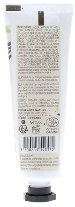Crème mains vanille bio Fleurance nature - tube de 30 ml