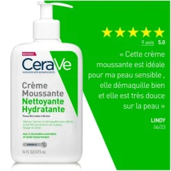 Crème moussante nettoyante hydratante CeraVe