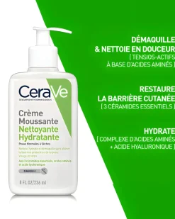 Crème moussante nettoyante hydratante CeraVe