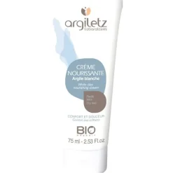 Crème nourrissante pieds secs argile blanche bio Argiletz - tube de 75 ml