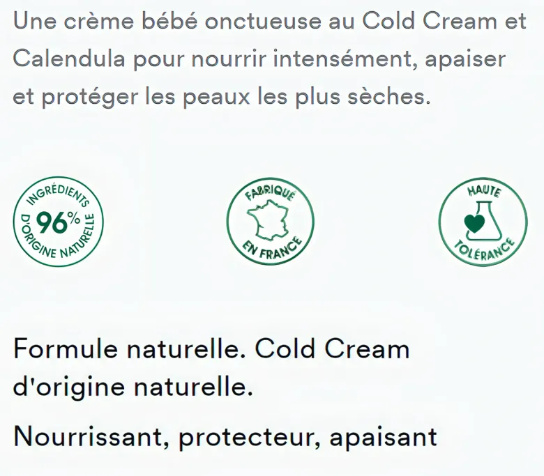 Crème nutritive cold cream Klorane Bébé