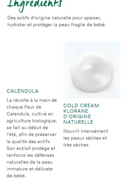 Crème nutritive cold cream Klorane Bébé