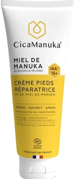 Crème pieds réparatrice bio CicaManuka - tube de 75 ml