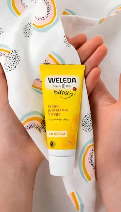Crème protectrice visage au Calendula Weleda bébé - tube de 50 ml