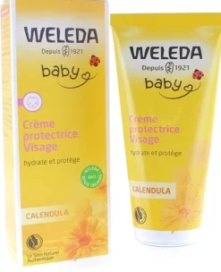 Crème protectrice visage au Calendula Weleda bébé - tube de 50 ml
