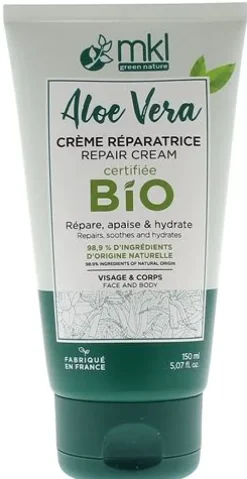 Crème réparatrice bio 3 en 1 aloe vera MKL Green Nature - tube de 150 ml