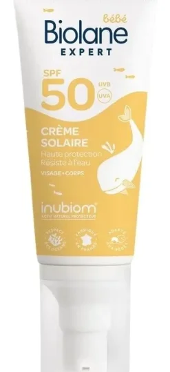 Crème solaire bébé SPF50 Biolane - flacon-pompe de 50ml