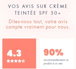 Crème solaire teintée SPF 50+ Avène - tube de 50 ml