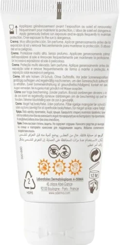 Crème Très Haute Protection SPF 50+ Protect A-Derma - tube de 40 ml