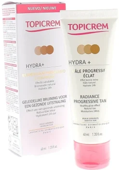 Crème Visage Hâle Progressif Éclat Hydra+ Topicrem - tube de 40 ml