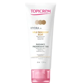 Crème Visage Hâle Progressif Éclat Hydra+ Topicrem - tube de 40 ml