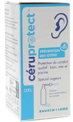 Céruprotect Solution auriculaire prévention des otites spécial nageurs Bausch + Lomb - flacon de 10ml