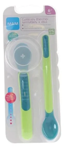 Cuillères thermosensibles 6 mois + Mam - 2 cuillères + étui