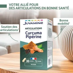 Curcuma Pipérine Articulations Juvamine - boîte de 30 gélules