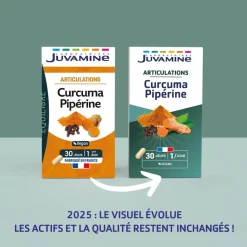 Curcuma Pipérine Articulations Juvamine - boîte de 30 gélules