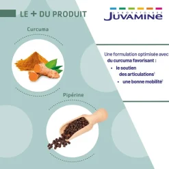 Curcuma Pipérine Articulations Juvamine - boîte de 30 gélules