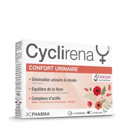 Cyclirena confort urinaire 3C Pharma - boite de 15 comprimés + 15 gélules