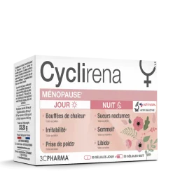 Cyclirena ménopause jour et nuit 3C Pharma - boite de 30 gélules